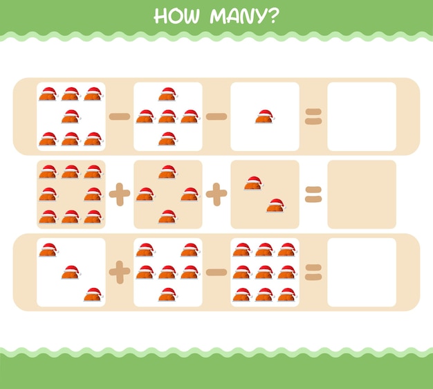 How many cartoon turkey. Counting game. Educational game for pre shool years kids and toddlers