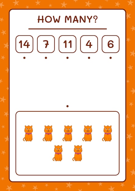 How many cat, game for children. vector illustration, printable worksheet