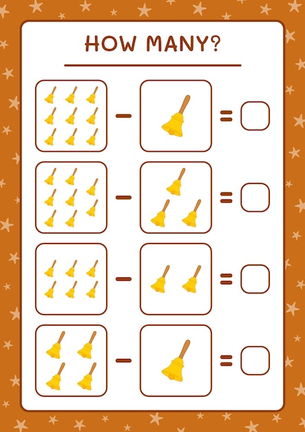 얼마나 많은 크리스마스 벨, 어린이를 위한 게임. 벡터 일러스트 레이 션, 인쇄용 워크시트