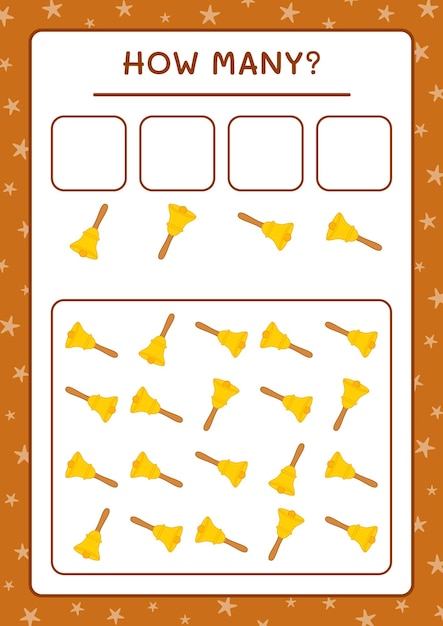 How many christmas bell, game for children. vector illustration, printable worksheet