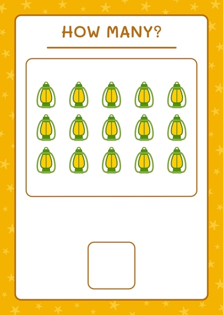 How many christmas lantern, game for children. vector illustration, printable worksheet