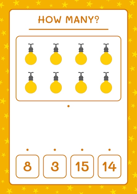 얼마나 많은 크리스마스 조명, 어린이를 위한 게임. 벡터 일러스트 레이 션, 인쇄용 워크시트