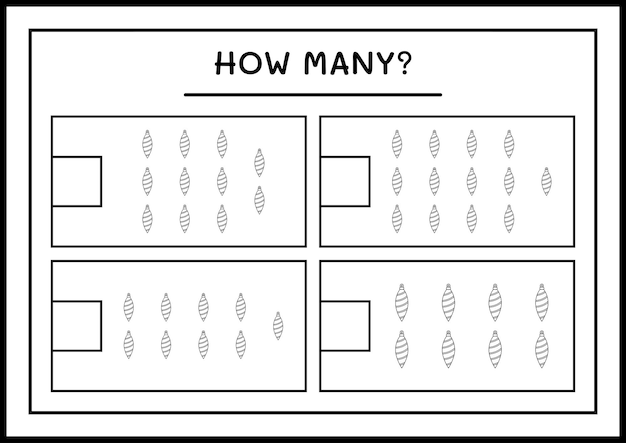 얼마나 많은 크리스마스 장식, 어린이를 위한 게임. 벡터 일러스트 레이 션, 인쇄용 워크시트