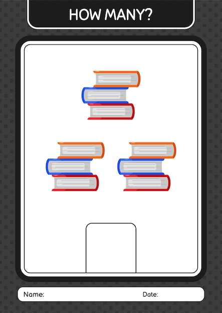 就学前の子供の子供の活動シートのための本のワークシートを使ったカウントゲームの数