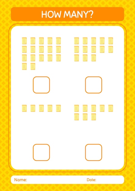 How many counting game with note worksheet for preschool kids kids activity sheet