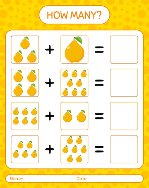 Сколько счетная игра с quence. рабочий лист для детей дошкольного возраста, лист активности детей, рабочий лист для печати