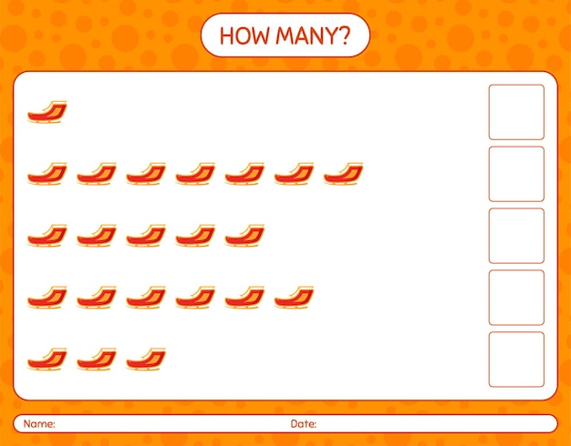 How many counting game with santa's sleigh. worksheet for preschool kids, kids activity sheet