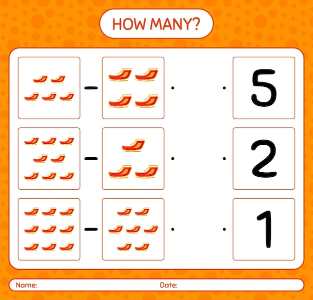 How many counting game with santa's sleigh. worksheet for preschool kids, kids activity sheet