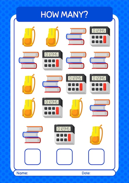 How many counting game with summer icon worksheet for preschool kids kids activity sheet