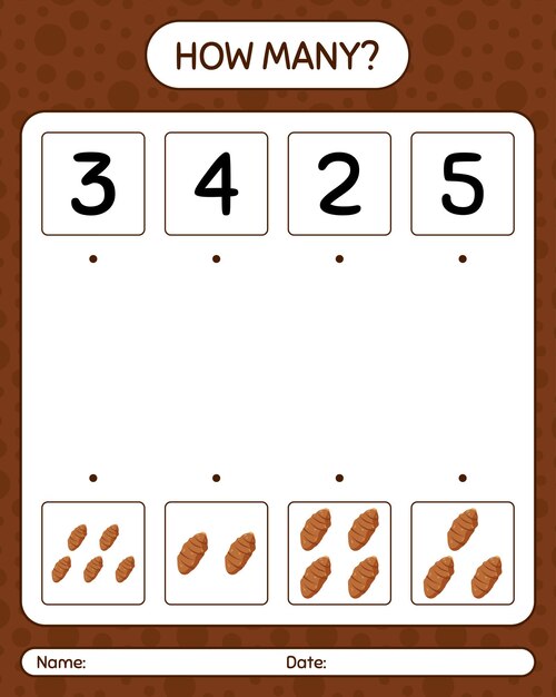 How many counting game with taro root. worksheet for preschool kids, kids activity sheet
