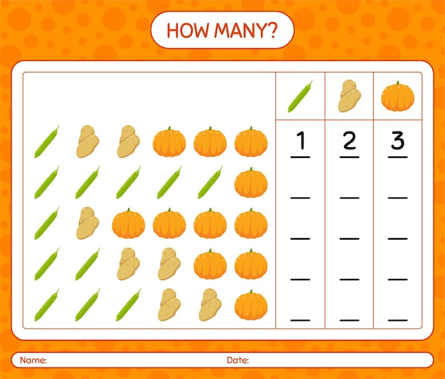 How many counting game with vegetables