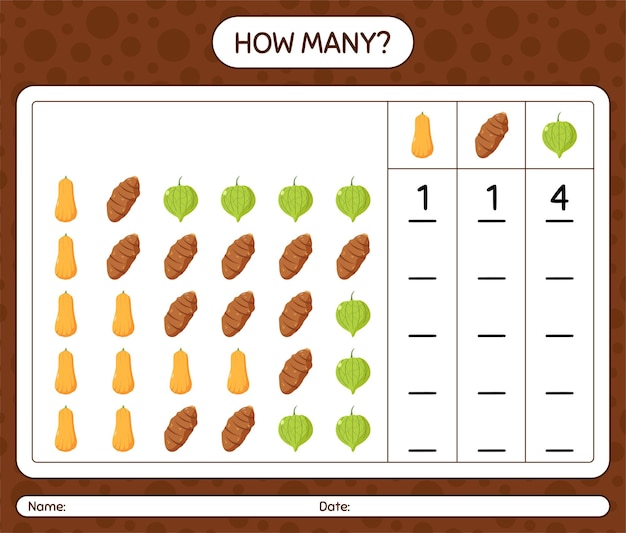 How many counting game with vegetables