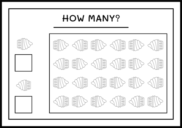 How many cup cake, game for children. vector illustration, printable worksheet