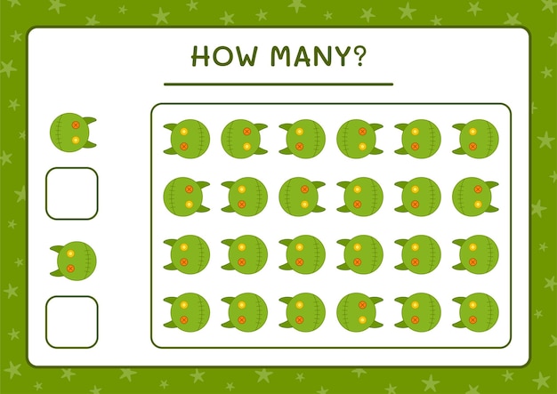얼마나 많은 인형, 어린이용 게임. 벡터 일러스트 레이 션, 인쇄용 워크시트