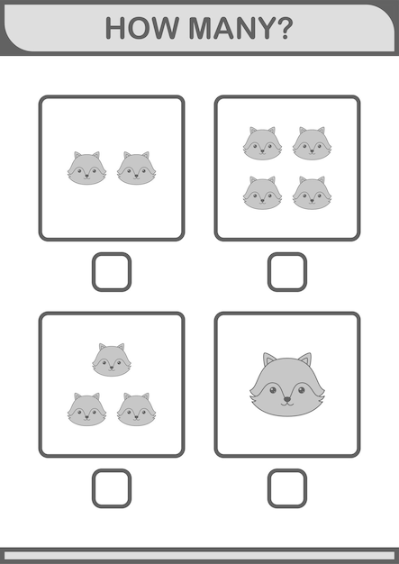 How many fox face worksheet for kids