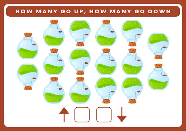 How many go up, how many go down worksheet for kids