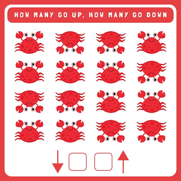 how many go up and how many go down worksheet