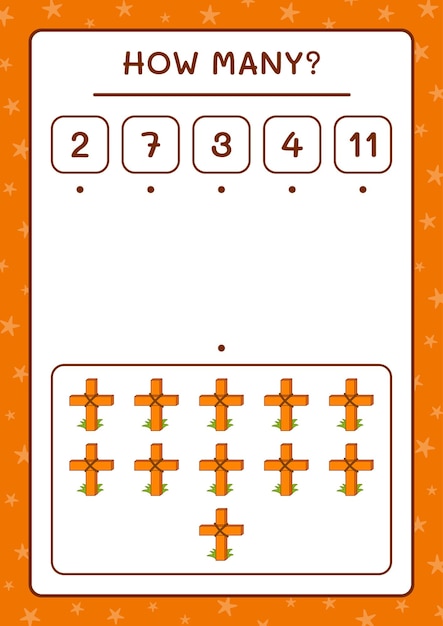 How many holy cross, game for children. vector illustration, printable worksheet