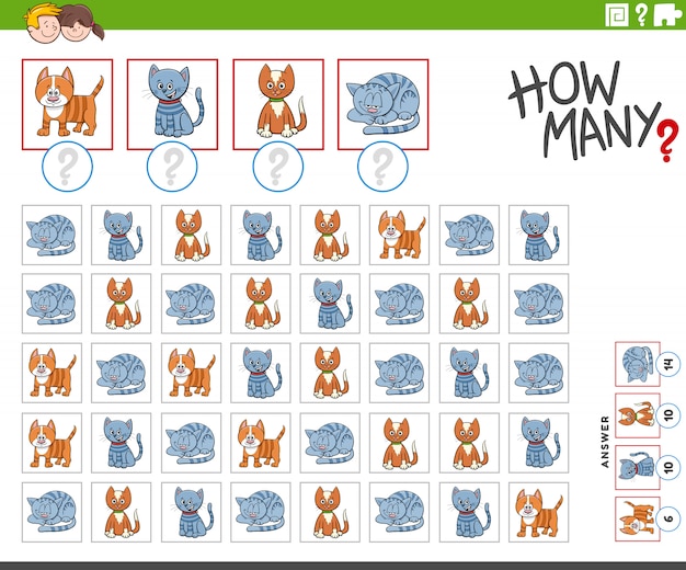 How many kitten characters counting game