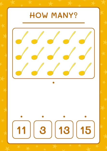 お玉の数、子供向けのゲーム。ベクトルイラスト、印刷可能なワークシート