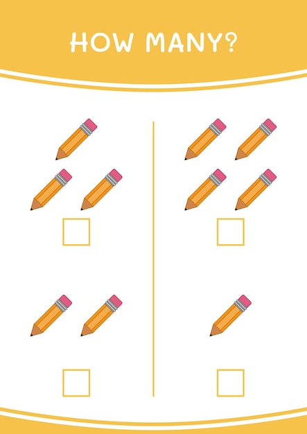 어린이 벡터 일러스트 인쇄용 워크시트를 위한 연필 게임의 수