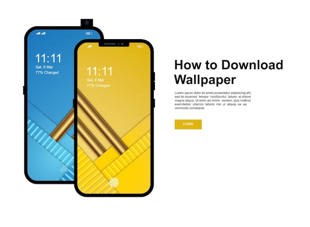 壁紙バナーテンプレートをダウンロードする方法。現代の携帯電話の画面の壁紙デザインのスマートフォン