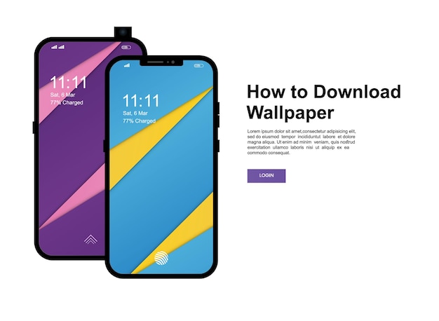 벽지 배너 템플릿을 다운로드하는 방법. 현대 휴대 전화 화면 벽지 디자인 스마트 폰