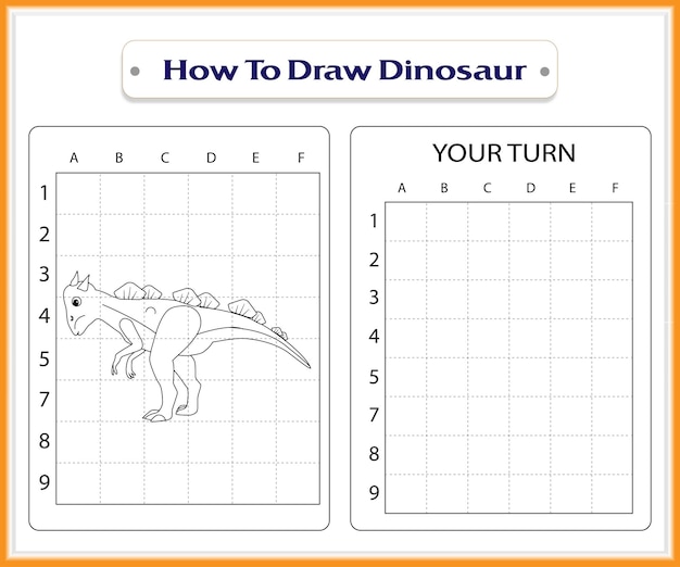 Как нарисовать динозавра для детей премиум вектор