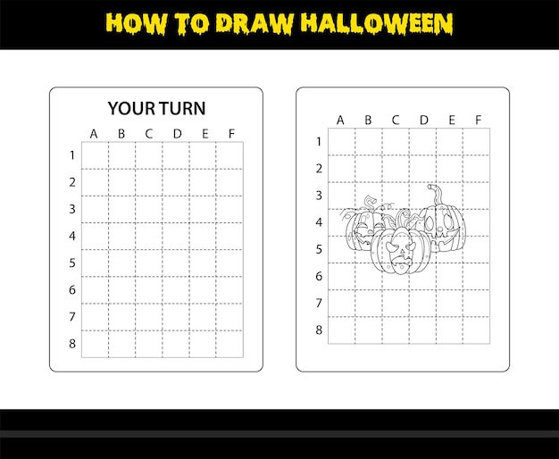 아이들을위한 할로윈을 그리는 방법 아이들을위한 할로윈 그리기 기술 색칠 페이지