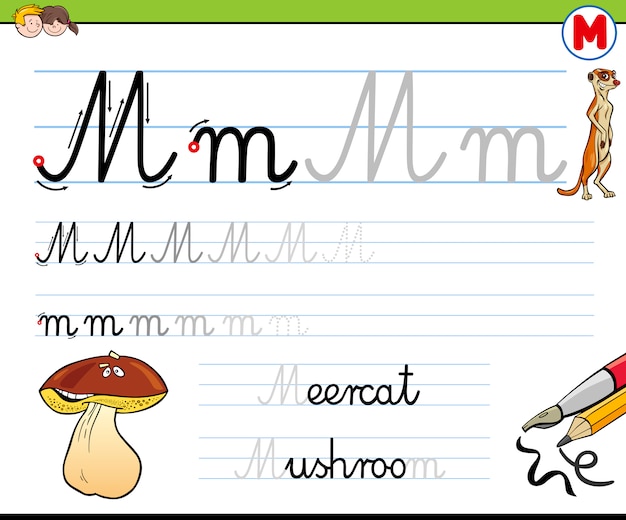 Vector how to write letter m