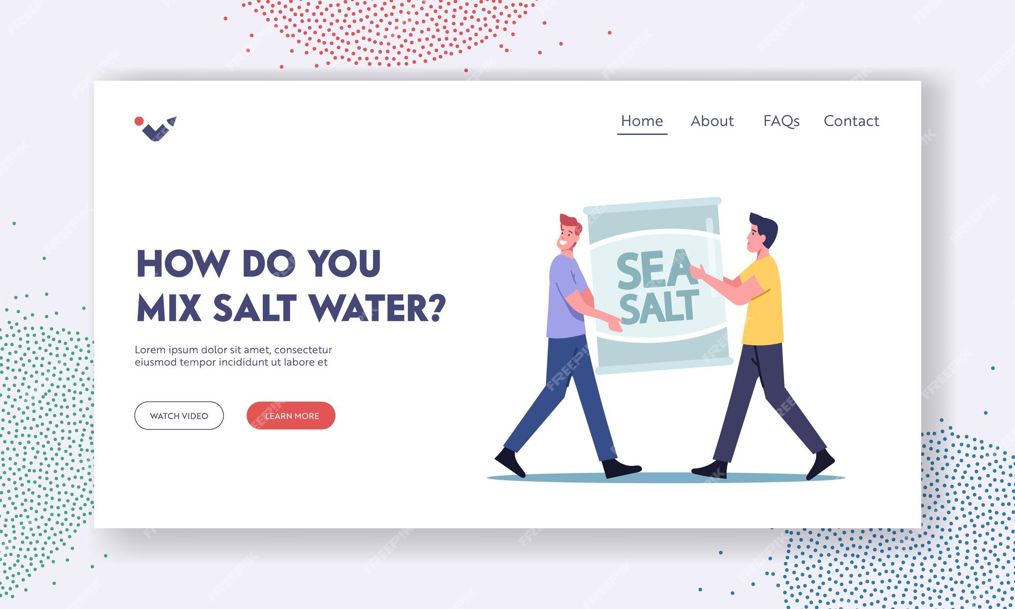 Premium Vector | How do you mix salt water landing page template. tiny male  characters holding bag with sea salt for aquarium. men purchase items for  care of marine pets, aquaristics hobby.