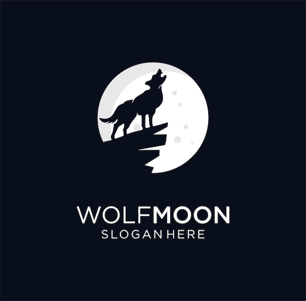 Логотип howling wolf moon на черном фоне