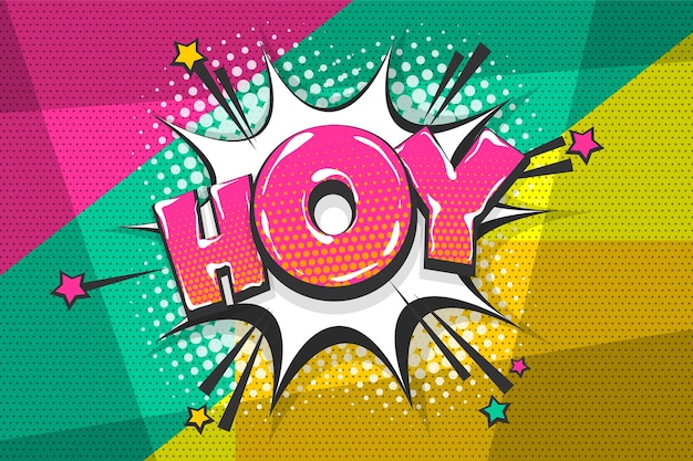 Hoy hey hello greeting colored comic text collection sound effects pop art style Speech bubble