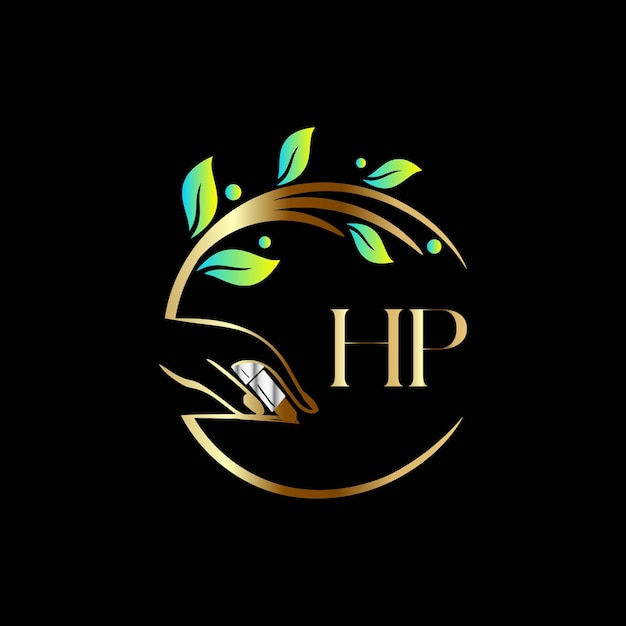 Hp eerste logo, nagels, luxury cosmetics spa beauty vectorsjabloon