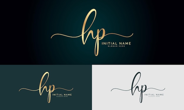 HP initial handwriting signature logo design