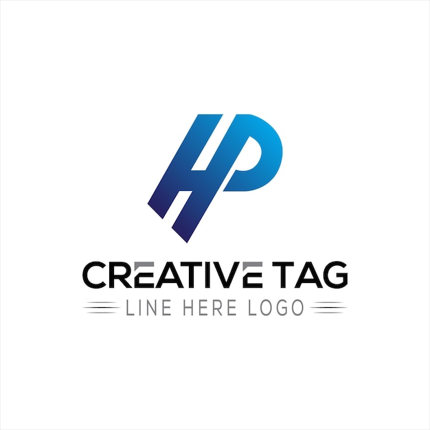 HP 문자 로고 디자인과 크리에이티브 아이콘 무료 다운로드