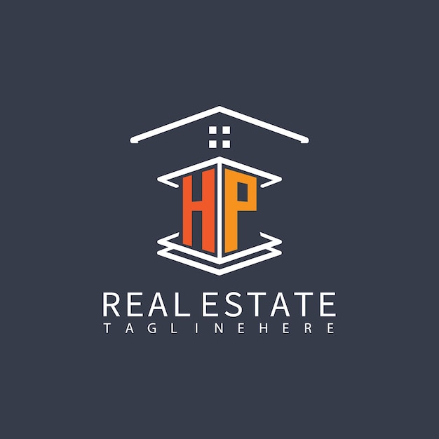 HP Real Estate Letter Monogram Vector Logo Home Or Building Shape All Logo
