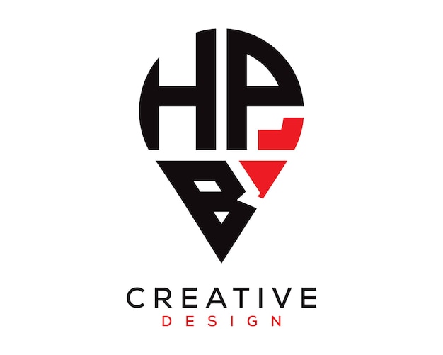 hpb letter location shape logo design