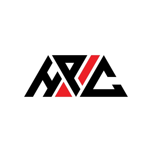 HPC三角形字母標誌設計:三角形形狀的 HPC 三角形標誌設計 單字體 HPC 三邊形向量標誌模板:紅色 HPC 三方形標誌 簡單 優雅和豪華 HPC 標誌