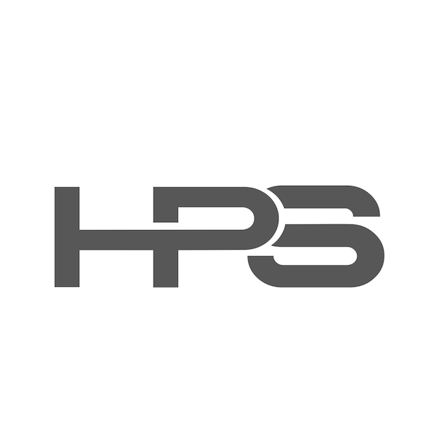 HPS の組み合わせ文字のロゴは、シンプルでユニークでエレガントです