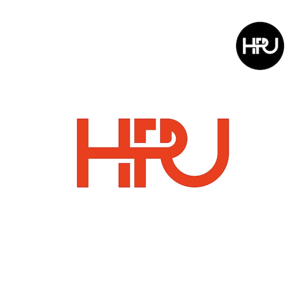 Vettore disegno del monogramma delle lettere del logo hpu