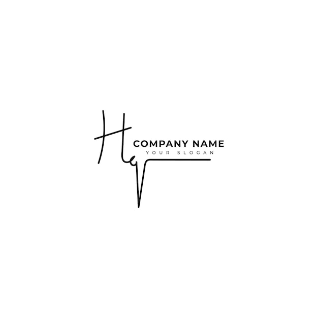 Hq Initial signature logo vector design