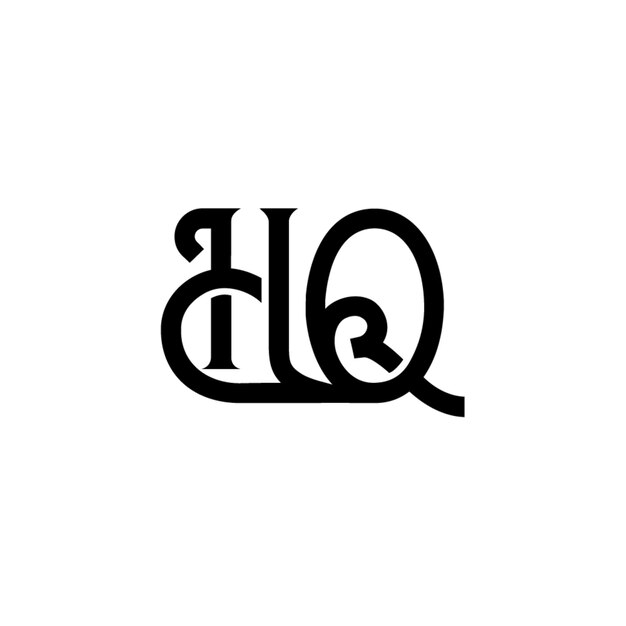 HQ モノグラム ロゴデザイン 文字 テキスト 名前 シンボル 単色 ロゴタイプ アルファベット 文字 シンプル ロゴ