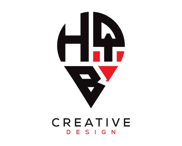 Дизайн логотипа формы расположения буквы HQB