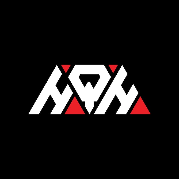 HQH driehoek letter logo ontwerp met driehoek vorm HQH tweehoek logo ontwerp monogram HQH vierhoek vector logo sjabloon met rode kleur HQH drihoekige logo eenvoudig elegant en luxe logo HQH