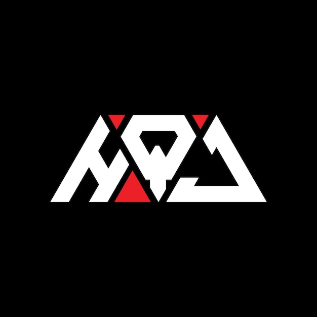 Вектор hqj треугольная буква дизайн логотипа с треугольной формой hqj триугольная конструкция логотипа монограмма hqj трехугольный вектор логотипа шаблон с красным цветом hqj трёугольный логотип простой элегантный и роскошный логотип hqj