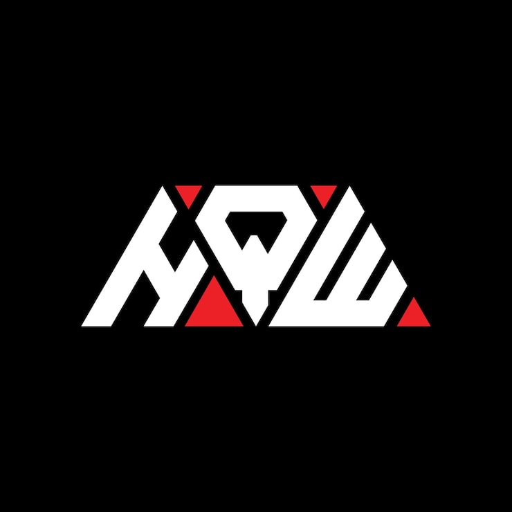 Vector hqw triangle letter logo design with triangle shape hqw triangle logo design monogram hqw triangle vector logo template with red color hqw triangular logo simple elegant and luxurious logo hqw