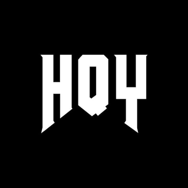 HQY буквенный дизайн логотипа для технологической компании HQY логотип черно-белой комбинации цветов HQY логотип HQY вектор HQY дизайн HQY икона HQY алфавит HQY типография логотип дизайн