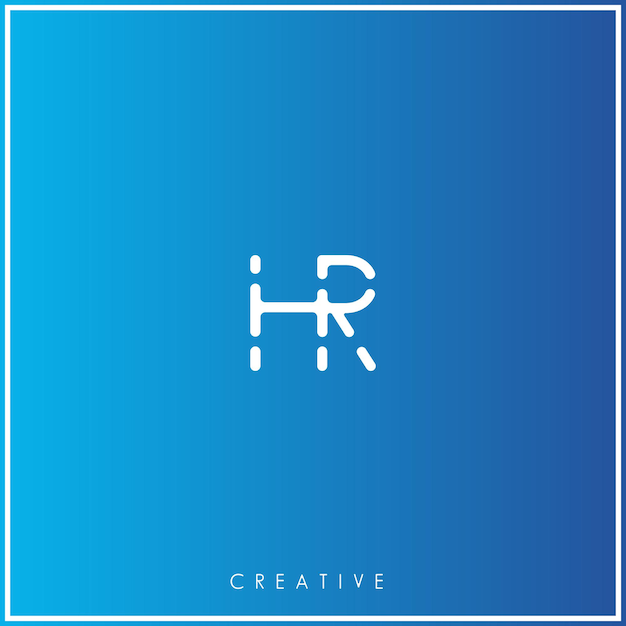 Vector hr creative laatstgenoemde logo ontwerp premium vector creative logo vector illustratie logo letters logo