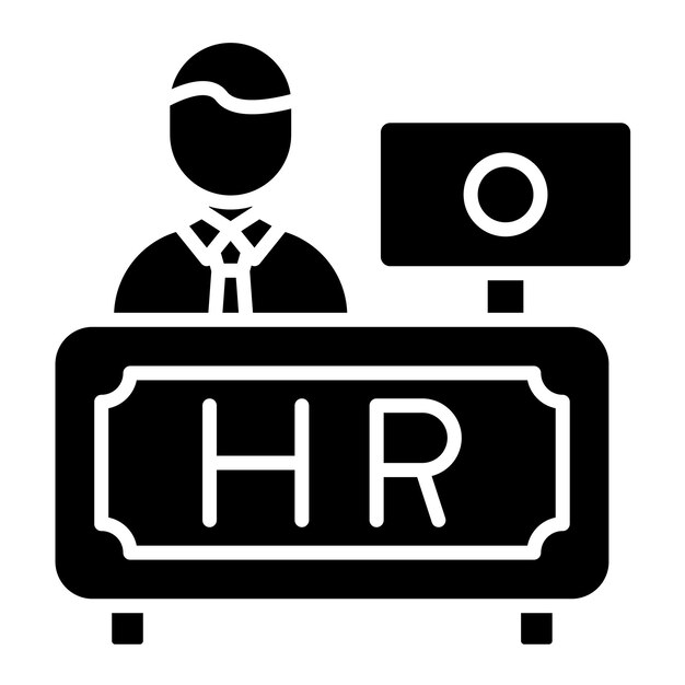 Vector hr department glyph solid black illustration